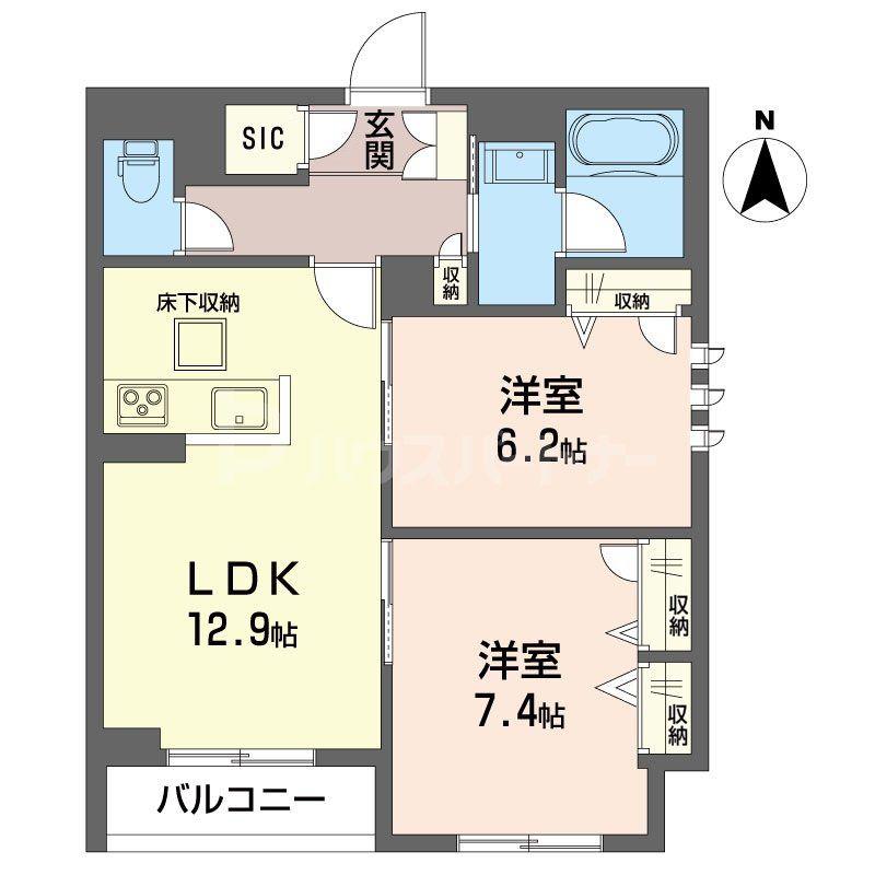 ボン ベルディ(2LDK/1階)の間取り写真