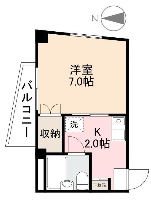 コーポ昭和(1K/3階)の間取り写真