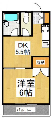 ブルーフォリスト2(1DK/1階)の間取り写真