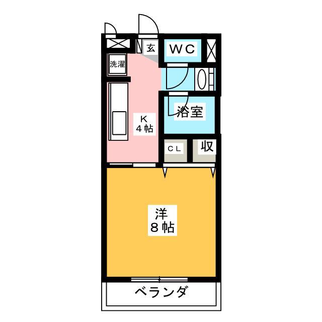 ノーブルFUJII A棟(1K/2階)の間取り写真
