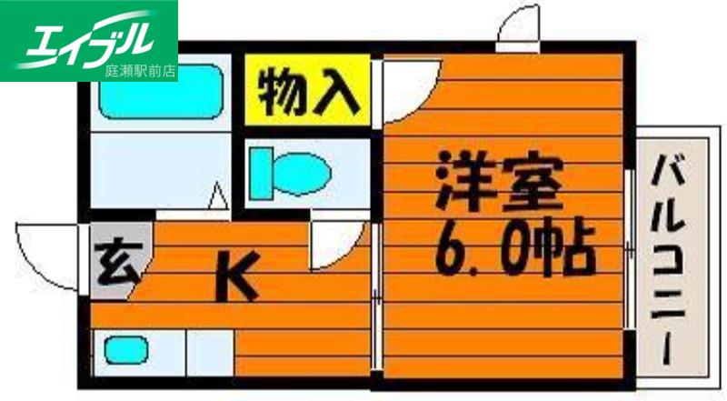 エイトライフアクアマリン(1K/2階)の間取り写真