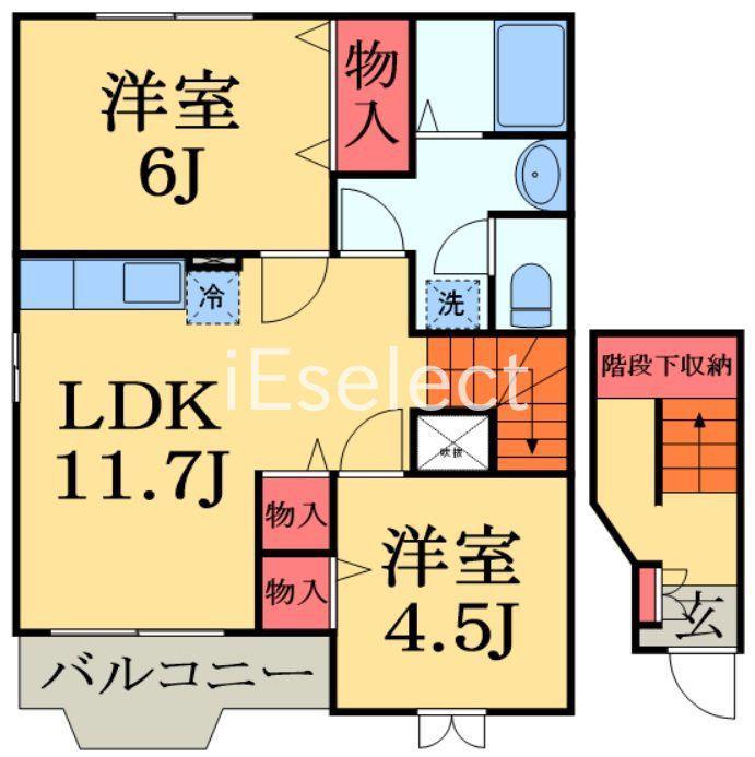 ジョイタカハシ12(2LDK/2階)の間取り写真