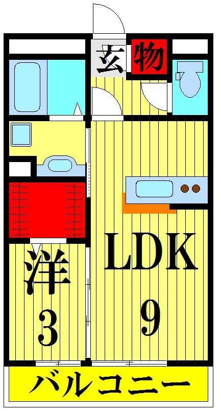 ヴィルクレール I(1LDK/3階)の間取り写真