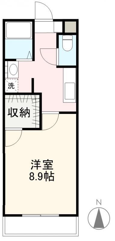 エステート西町(1K/1階)の間取り写真
