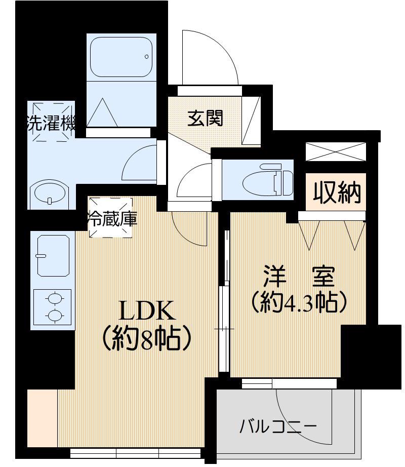 ザ・パーク本駒込(1LDK/3階)の間取り写真