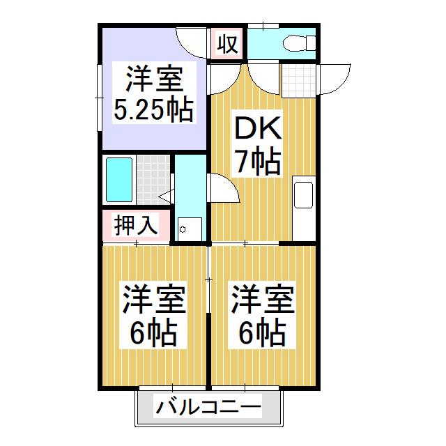 ラフォーネ清水(3DK/1階)の間取り写真
