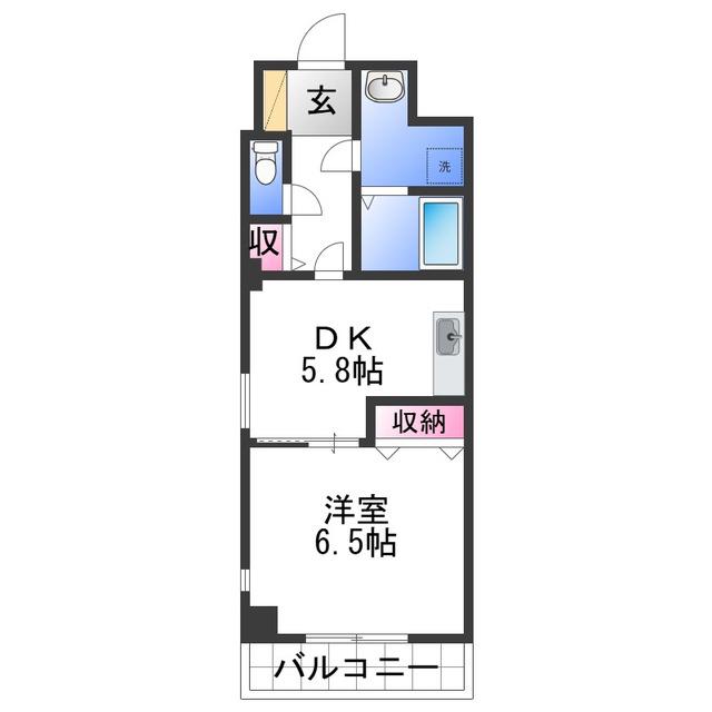 シャトー雅(1DK/1階)の間取り写真