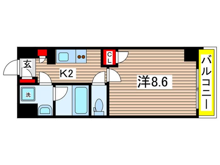 スカール千葉みなと(1K/6階)の間取り写真