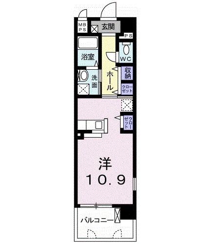 SOL LEVANTE 国府(ワンルーム/3階)の間取り写真