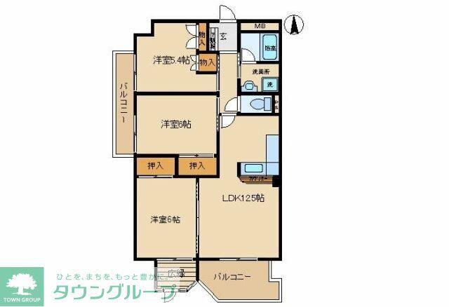 ヴィラMRK8(3LDK/5階)の間取り写真
