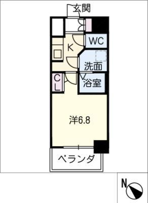 CK-RESIDENCE野並駅前(1K/9階)の間取り写真