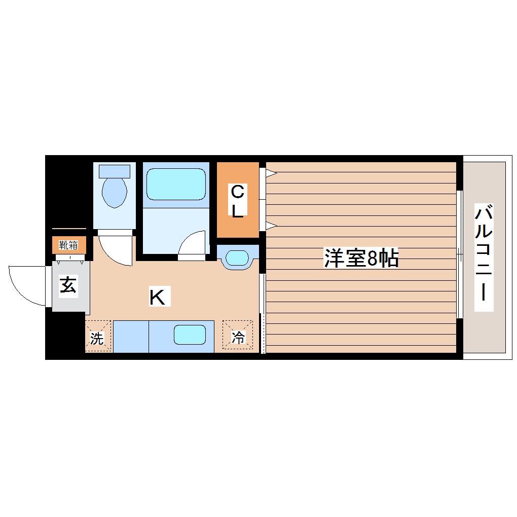 プランドビル本町(1K/9階)の間取り写真