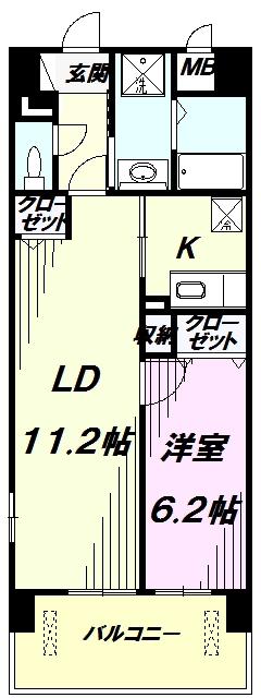 エクセルソフィア(1LDK/6階)の間取り写真