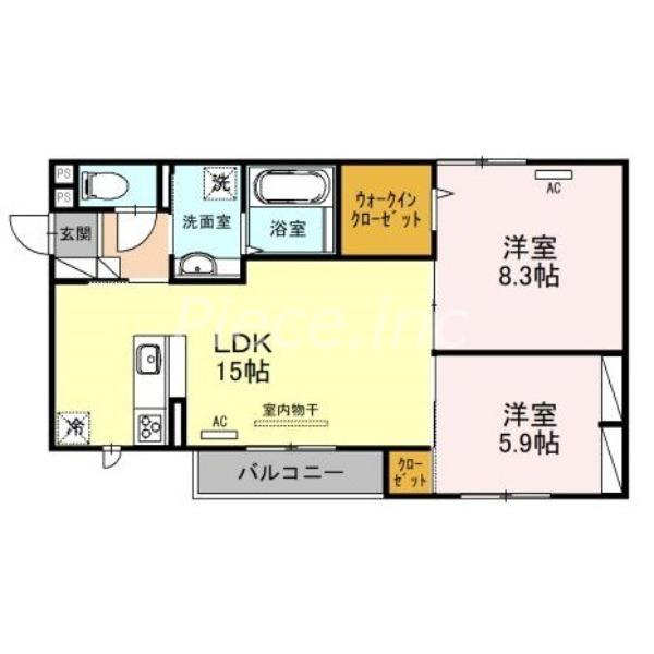 AVENIR城北(2LDK/3階)の間取り写真