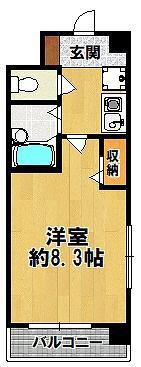 クレセントヒル・イースト(1K/2階)の間取り写真