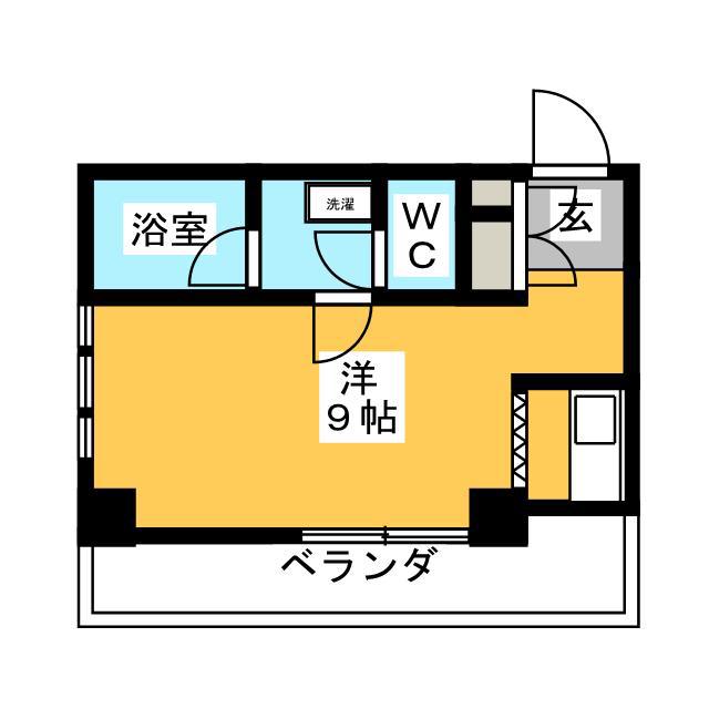 ウイステリアハイツ大久保(ワンルーム/4階)の間取り写真