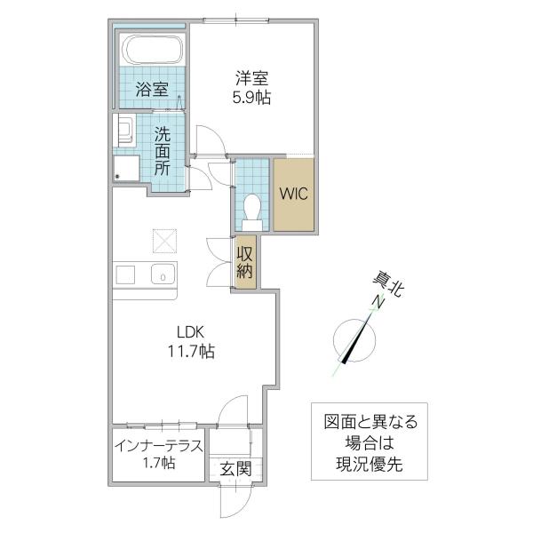 アンソレイユ26(1LDK/1階)の間取り写真