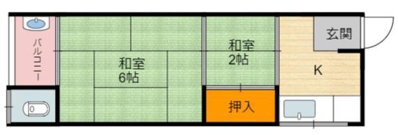 森田文化(2K/1階)の間取り写真