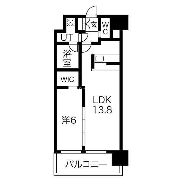 グランカーサ難波元町(1LDK/10階)の間取り写真