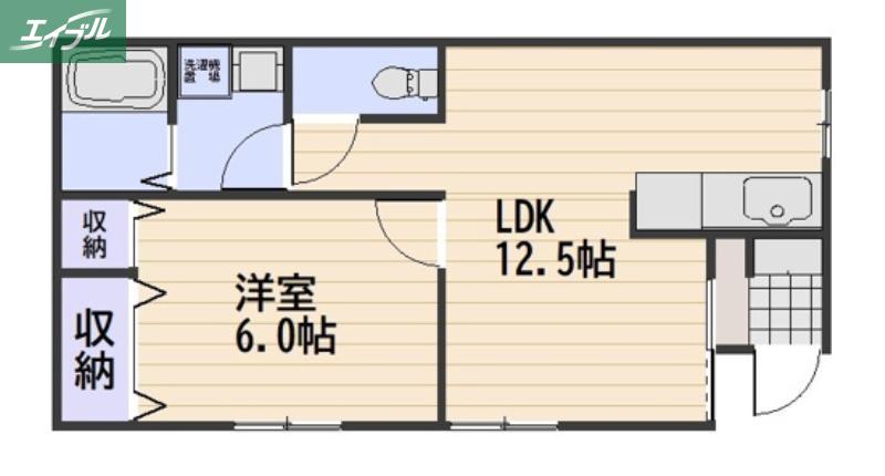 コーポラスK&K(1LDK/1階)の間取り写真