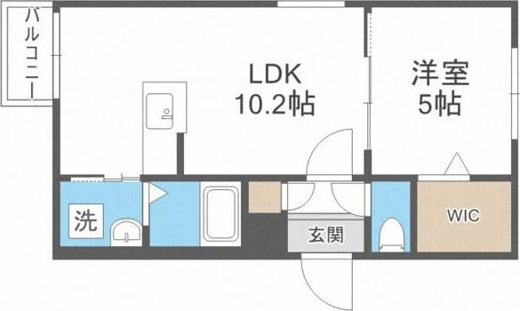 R・CLEMENT(1LDK/4階)の間取り写真