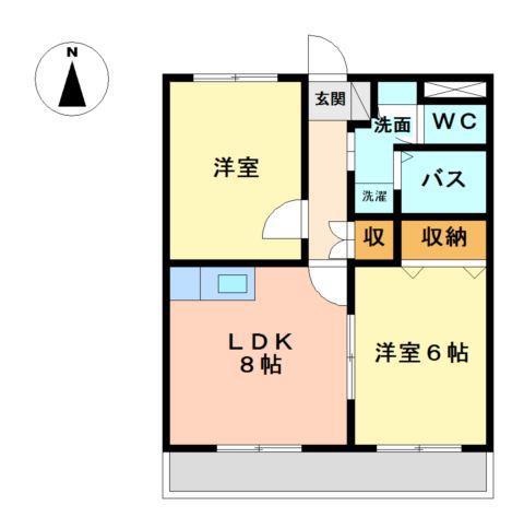 サンライズ2番館(1LDK/1階)の間取り写真