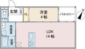 エテルナ山之手(1LDK/3階)の間取り写真