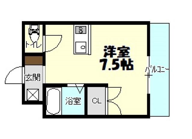 中ビル10(ワンルーム/1階)の間取り写真