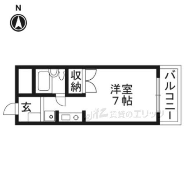 イーストヴィレッジ茨木(1K/1階)の間取り写真