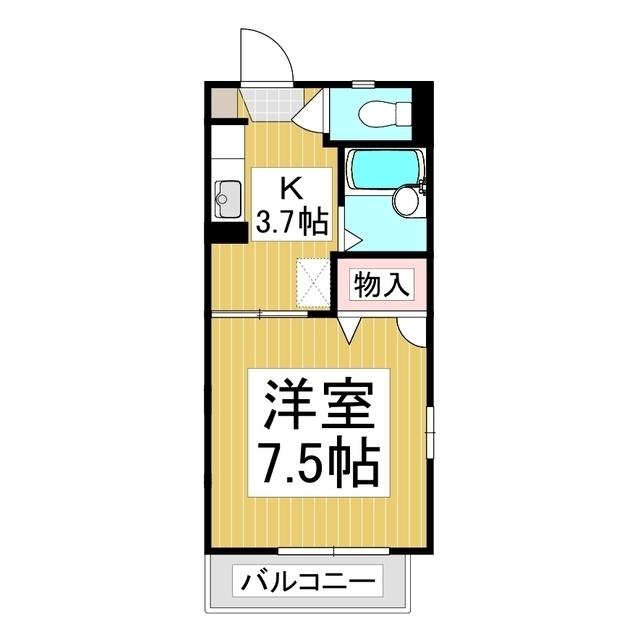 フェアリーミサキ A棟(1K/1階)の間取り写真