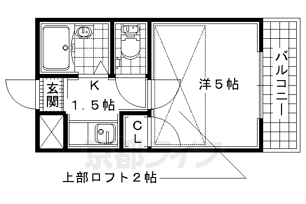 プレアール富野荘(1K/3階)の間取り写真