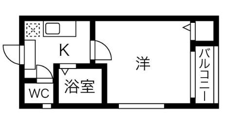 コンフォート吹上(1K/1階)の間取り写真