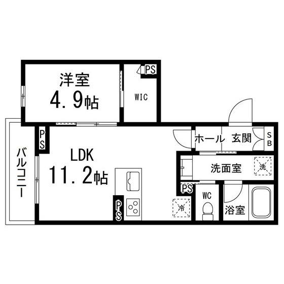 ベレオ長町一丁目(1LDK/2階)の間取り写真