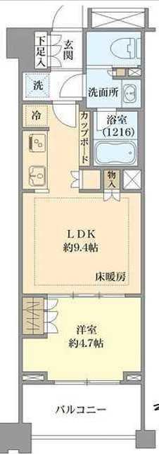 クレヴィア横濱弘明寺(1LDK/7階)の間取り写真