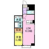 ファウンテンガーデン三島(1LDK/2階)の間取り写真