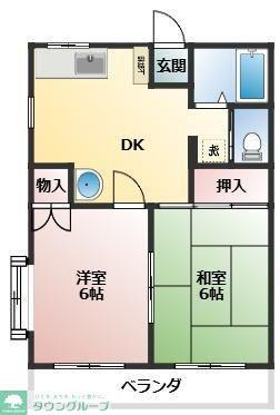 クレール44(2DK/1階)の間取り写真