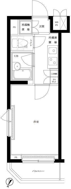 ルーブル鷺宮参番館(1K/4階)の間取り写真
