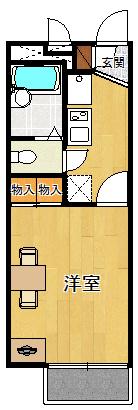 レオパレス シェモア2(1K/2階)の間取り写真