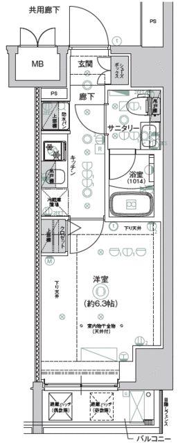 CREST TAPP新横浜(1K/10階)の間取り写真