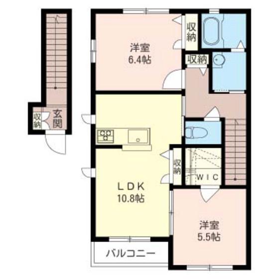 グラヴィス(2LDK/2階)の間取り写真