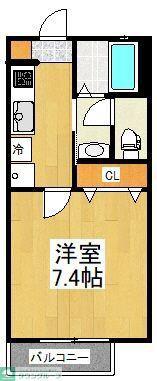 メゾン ド フルール(1K/2階)の間取り写真