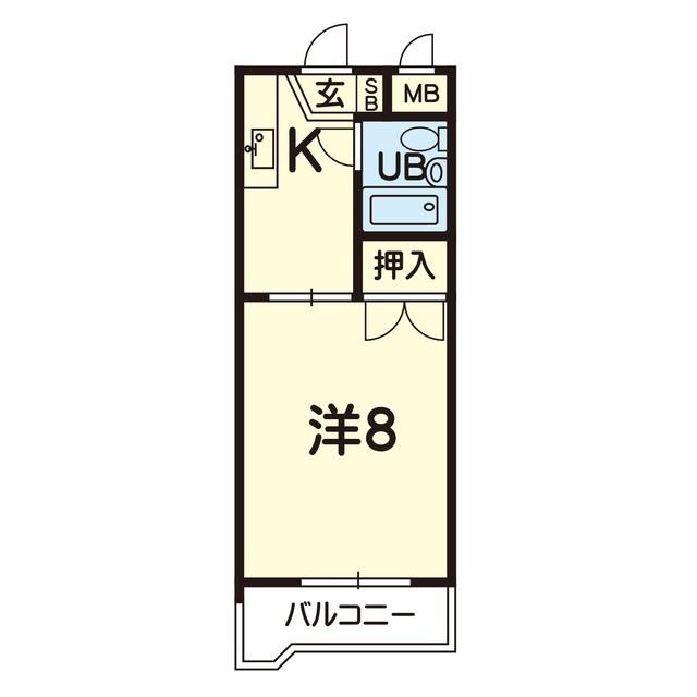 シャルム熊本NO.1(1K/2階)の間取り写真