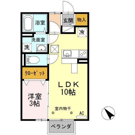 サンモールパレス(1LDK/1階)の間取り写真