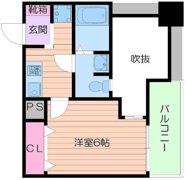 ラナップスクエア四天王寺(1K/6階)の間取り写真