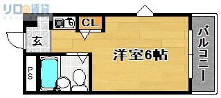 サンノゼハイツ(ワンルーム/2階)の間取り写真