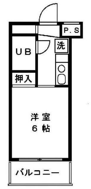 ロイヤル橋本(1K/2階)の間取り写真