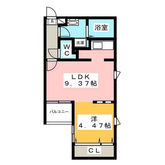 BRANCHE平尾(1LDK/4階)の間取り写真