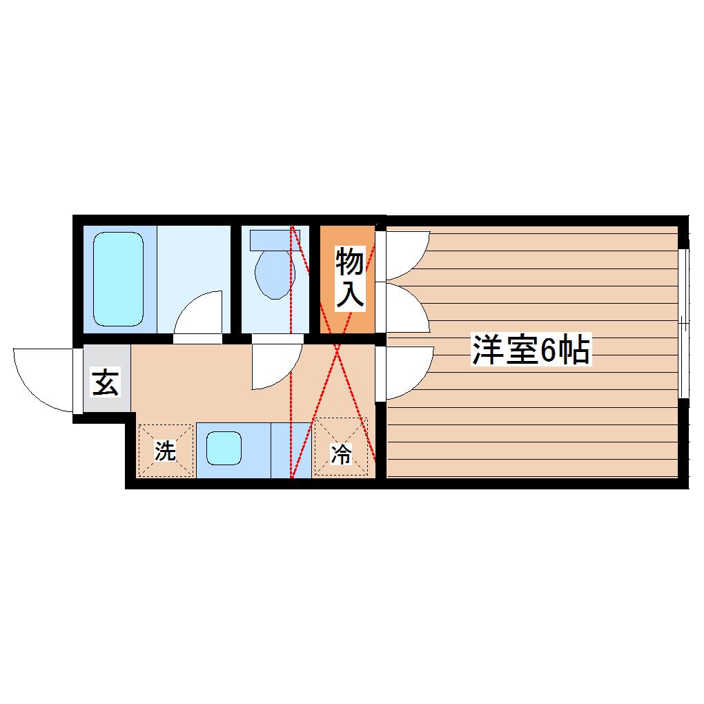 ソレイユ増田(1K/1階)の間取り写真