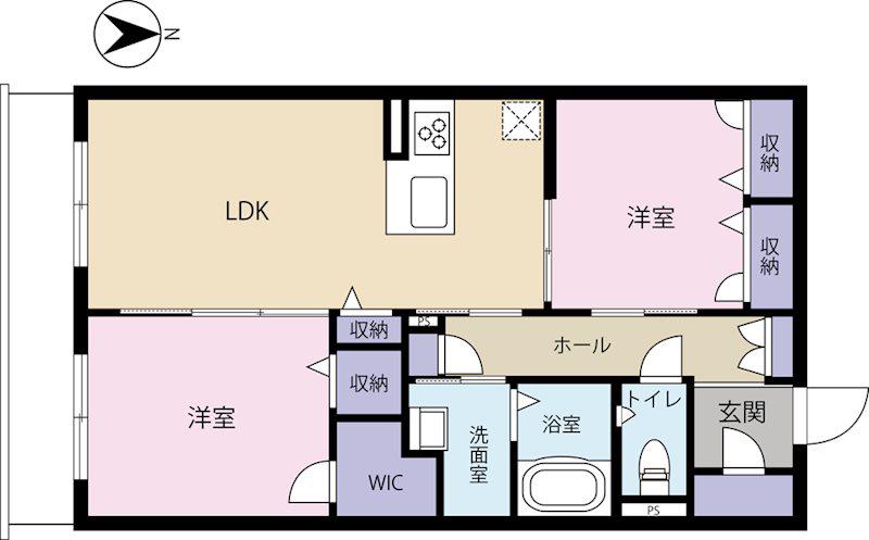 グリーンベレオ(2LDK/2階)の間取り写真