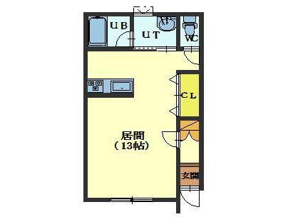 カーサK(ワンルーム/1階)の間取り写真